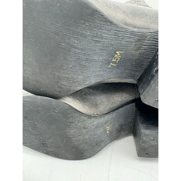 Durango Womens Crush Scalloped Cowboys Boots Size 7.5M Black 11" Western Leather - Picture 13 of 14